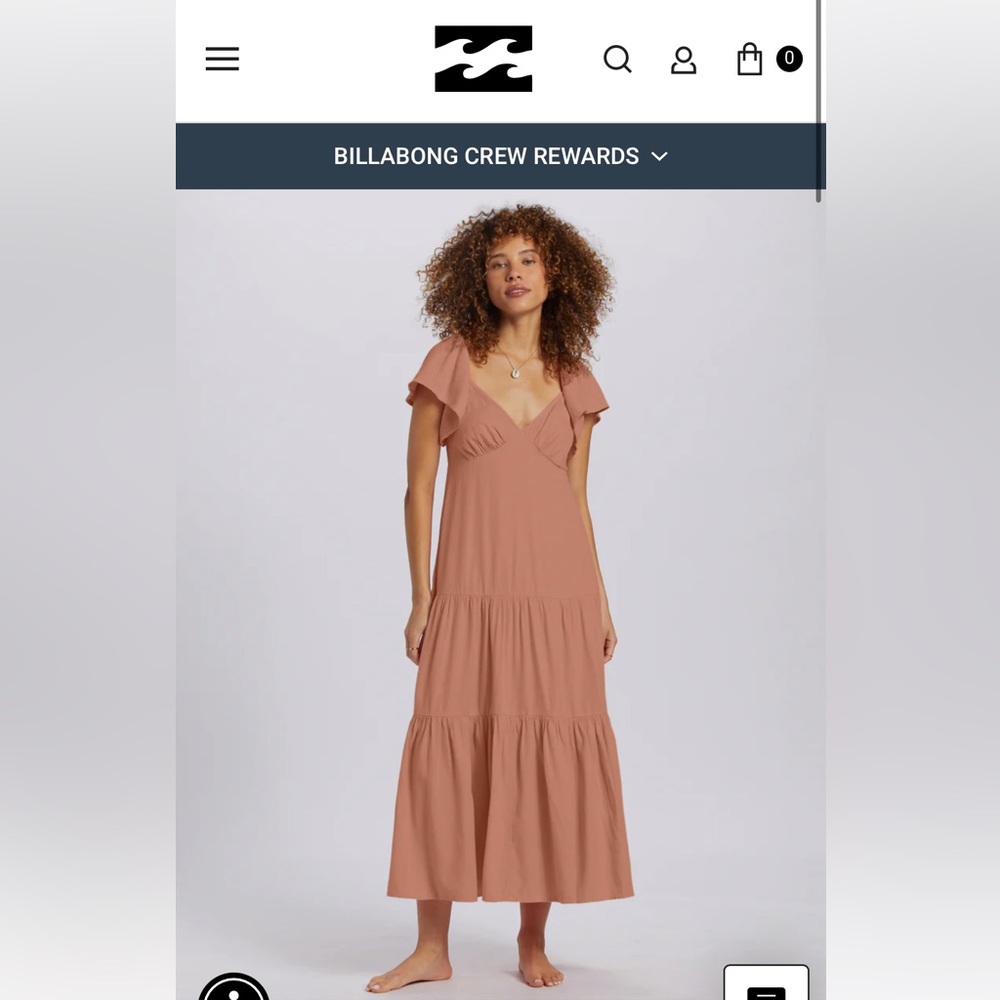 Billabong Pink and Orange Tiered Maxi Sundress